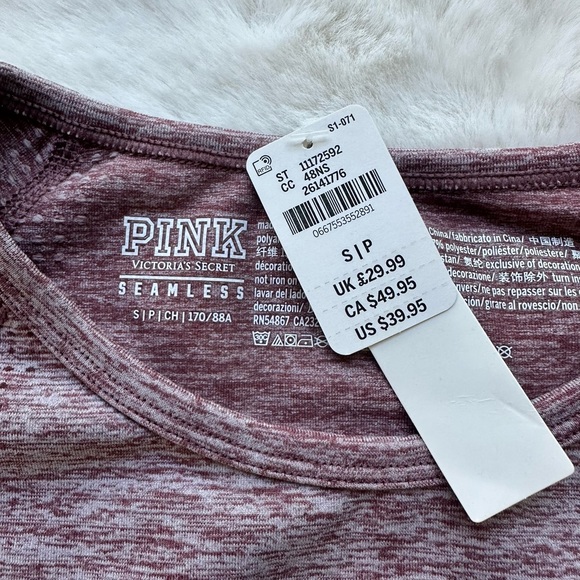 PINK Seamless Workout Cropped Tee - Picture 3 of 5